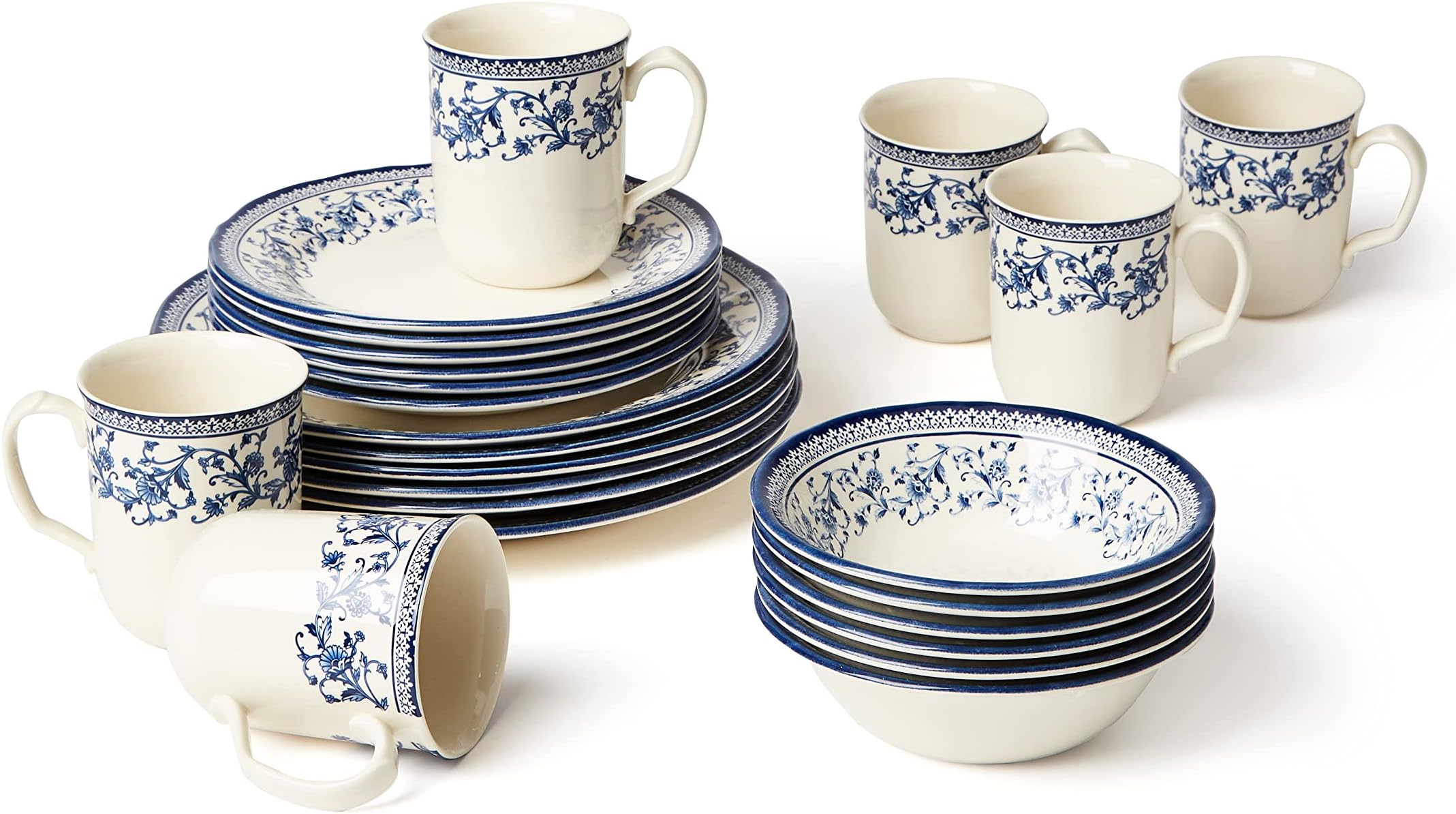 Claytan Aster Blue Dinner Set 24 pcs