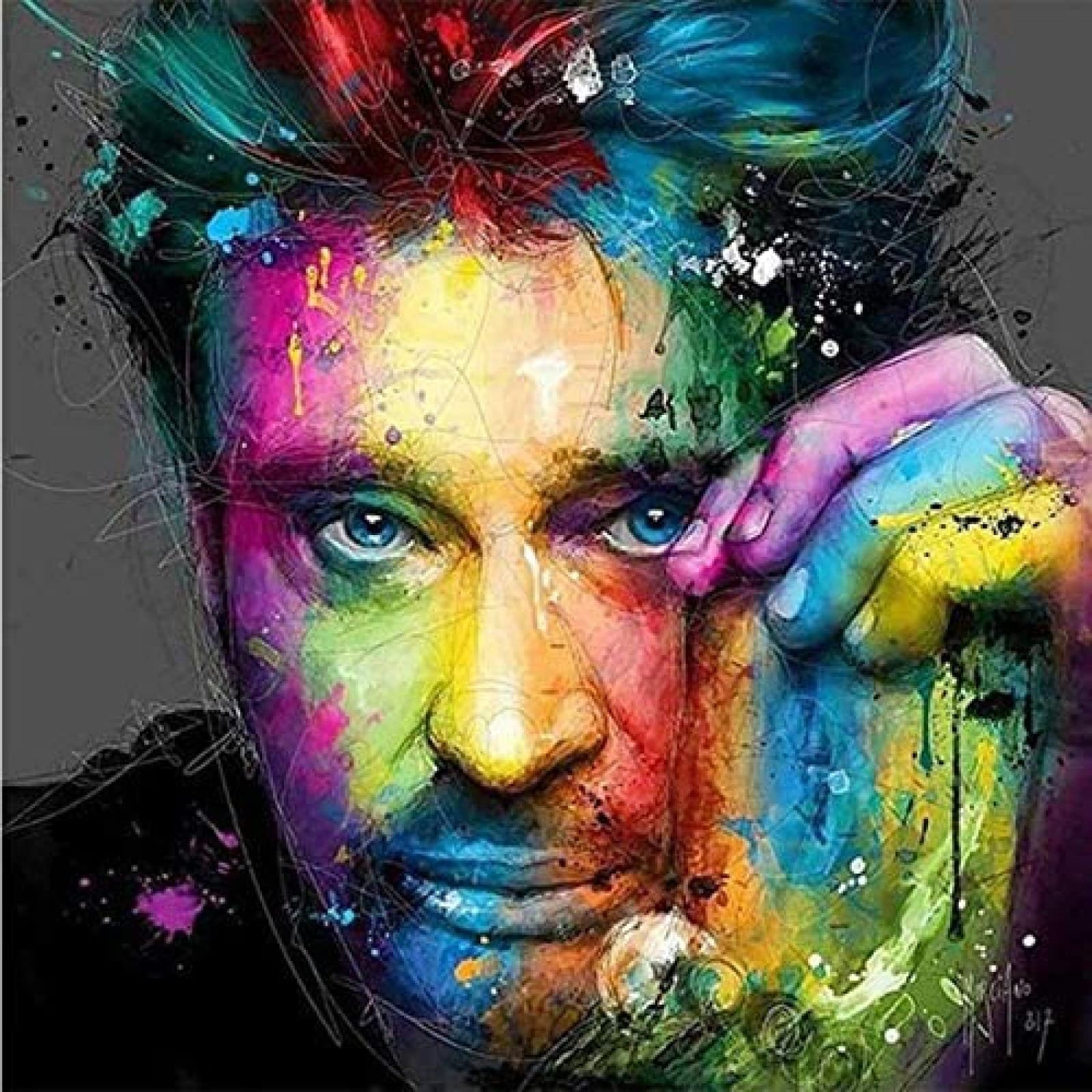 Diamond Painting 5D – Johnny Hallyday, 40x55 Cm, Mosaïque Rond, Loisir Créatif Anti-stress