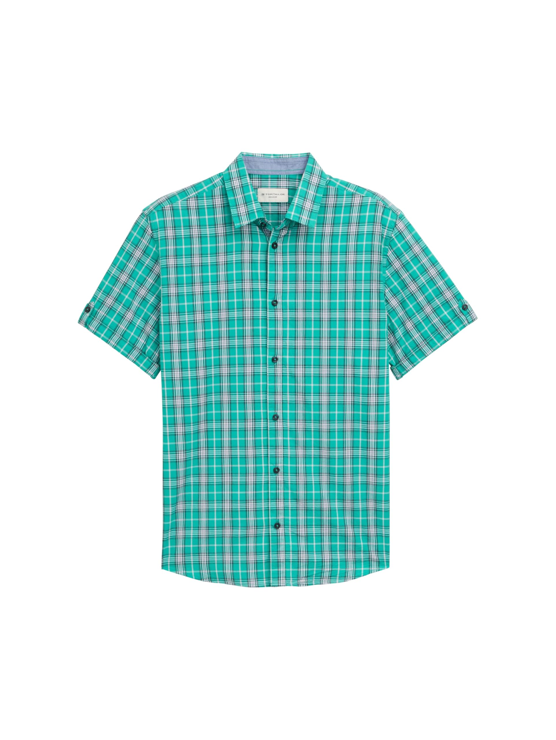 TOM TAILOR Herren Regular Fit Kurzarmhemd mit Karomuster