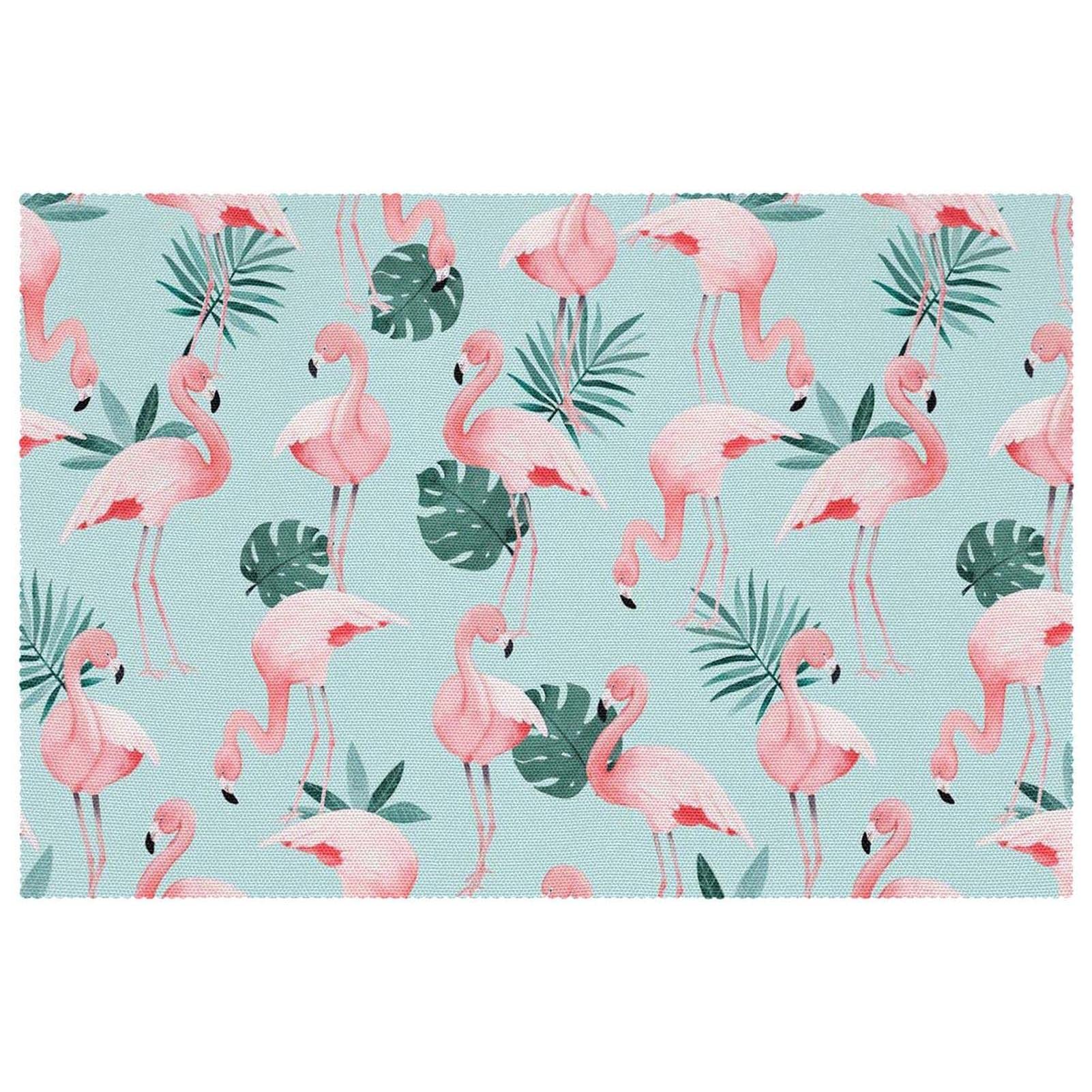 Set de table flamant rose antidérapant et anti-chaleur grand format 30x45 cm pour cuisine