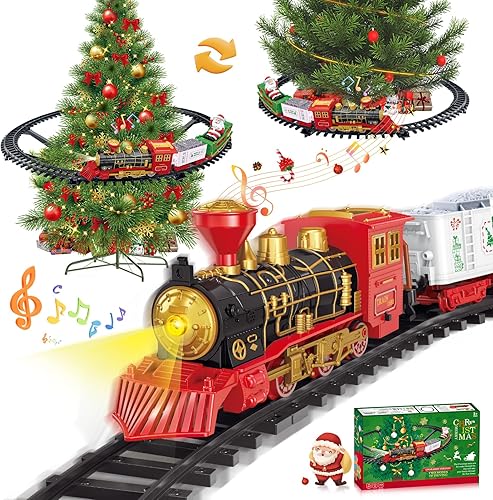 Juego de tren para niños, decoración del hogar, tren alrededor del árbol, tren y pistas para niños, a partir de 3 años (B4299-64)