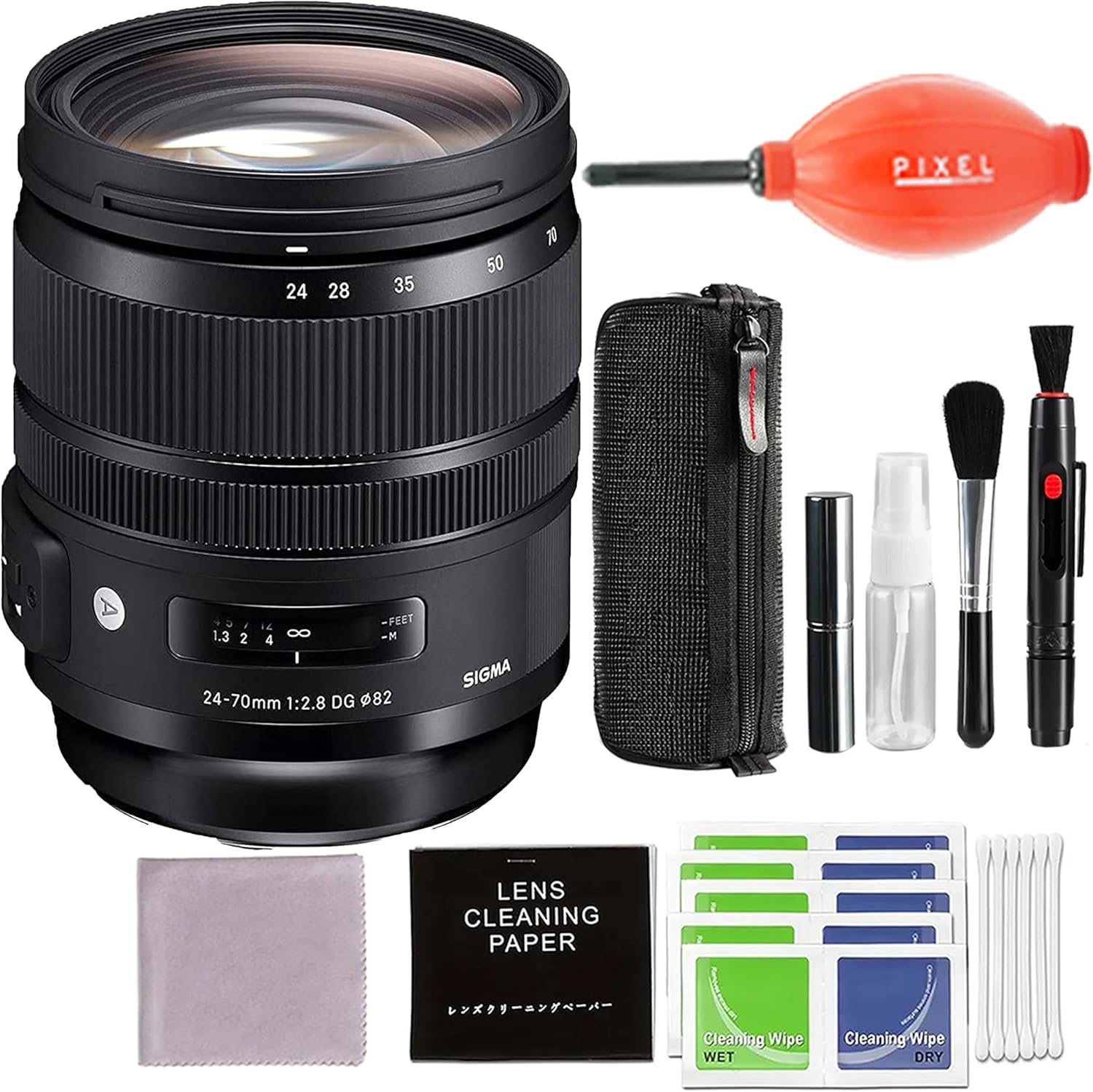 Sigma 24-70mm F/2.8 DG OS HSM Art Lens for Canon EF(576954) Bundle with Pixel Advanced Accessory and Travel Bundle | 3-Year Extended Warranty | 24-70mm Canon Lens