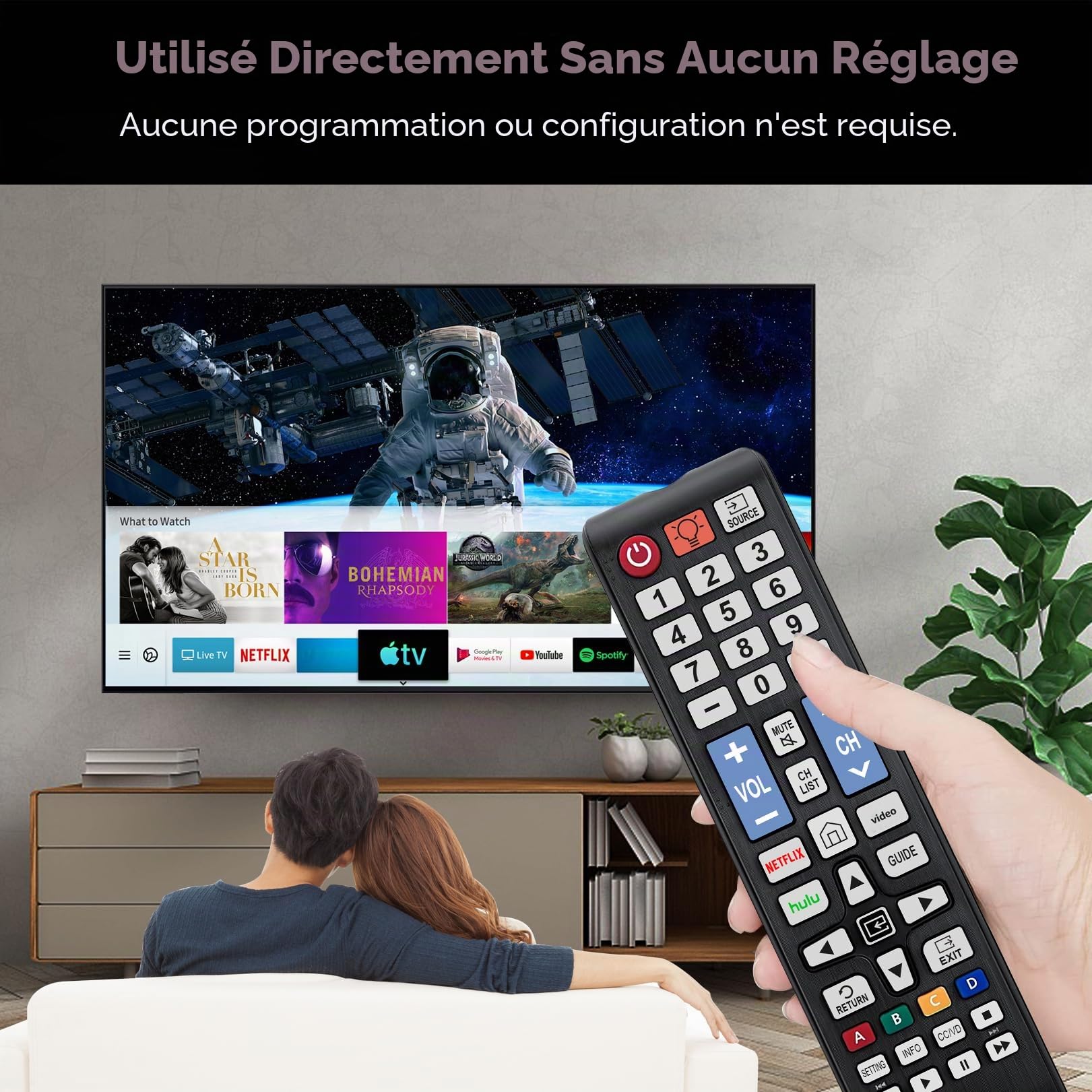 BN59-01315A Télécommande universelle rétroéclairée pour TV Samsung Samsung LCD LED HDTV 3D QLED OLED 4K 8K Smart TV