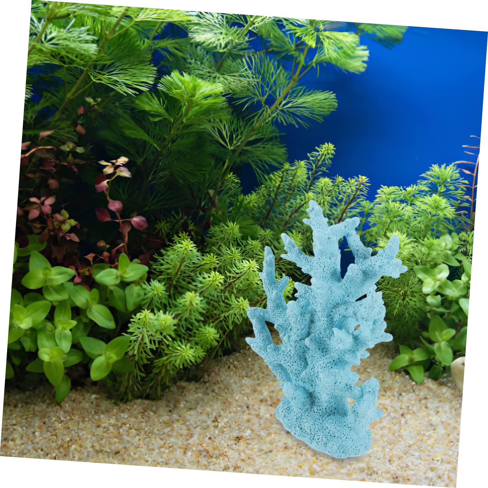Mikikit Künstliche Korallen-dekoration Für Aquarien Blaues Korallenornament Aus Widerstandsfähigem Resin Leicht Und Pflegeleicht Perfekter Blickfang Für Jedes Fischbecken Für