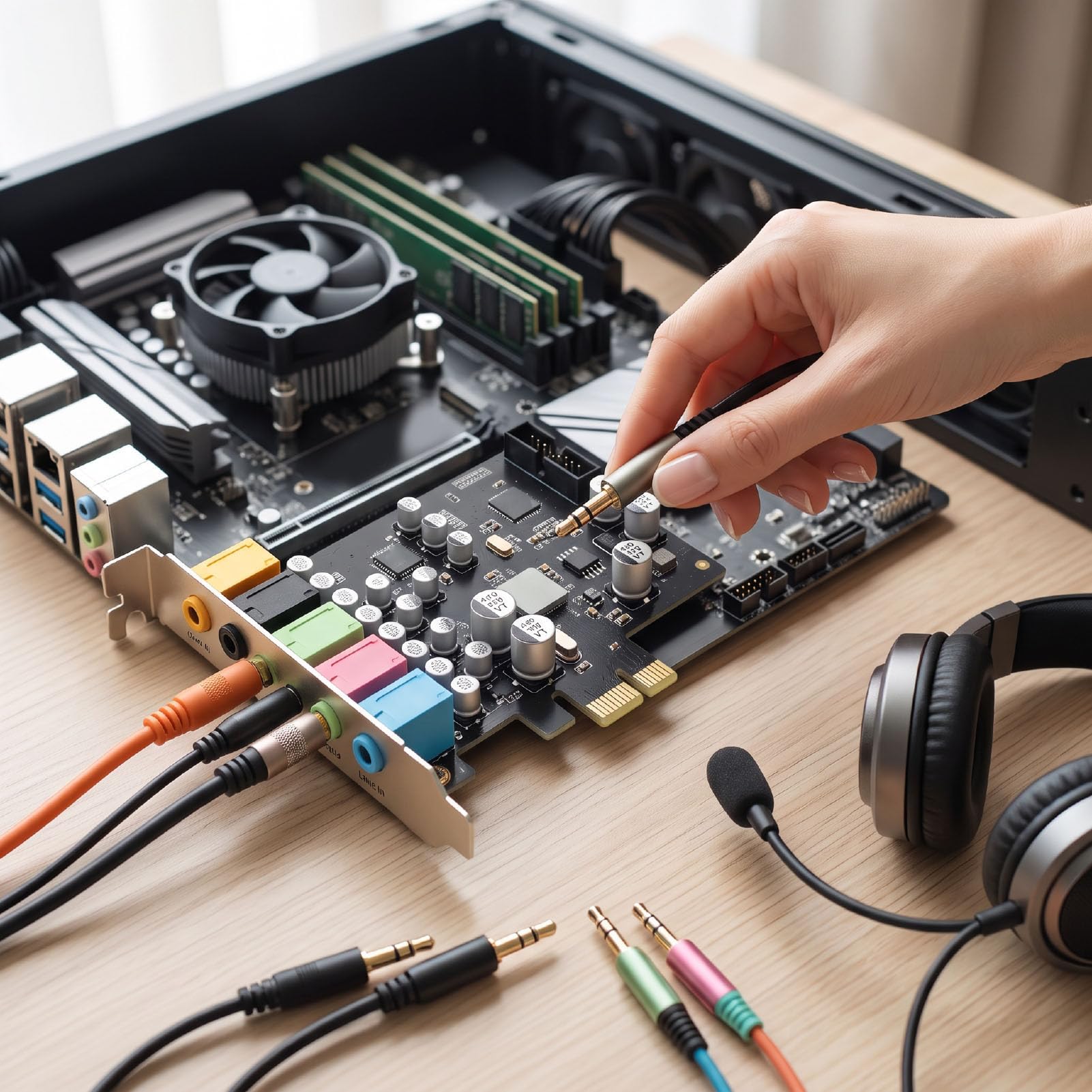 Zunate Wewnętrzna 7.1-kanałowa Karta Dźwiękowa PCIe do Komputera PC