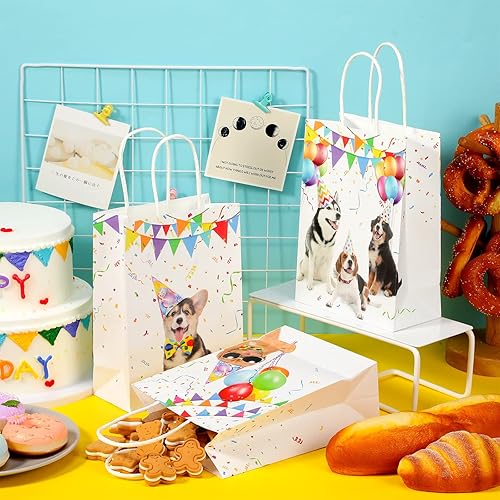 Miniatura 4 de Pajean 12 bolsas de golosinas para perros, recuerdos de fiesta de cachorros, bolsas de regalo con temática de cachorros, suministros de fiesta de