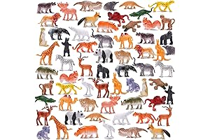 Animal Toy, 64 Pack Mini Wild Jungle Realistic Figurines
