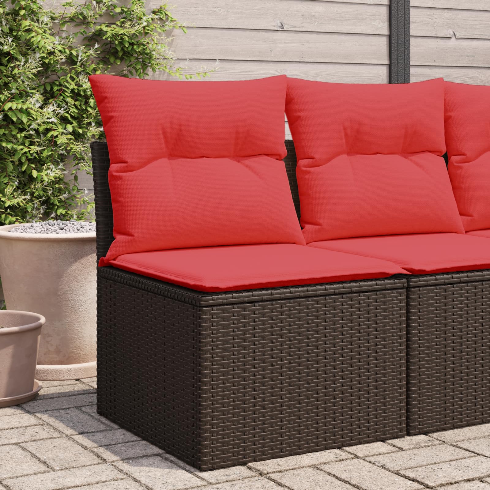 Divano da Giardino Polyrattan Marrone 55x62x69 cm | Cuscino seduta sfoderabile lavabile, telaio acciaio verniciato a polvere, design modulare, carico max 110 kg