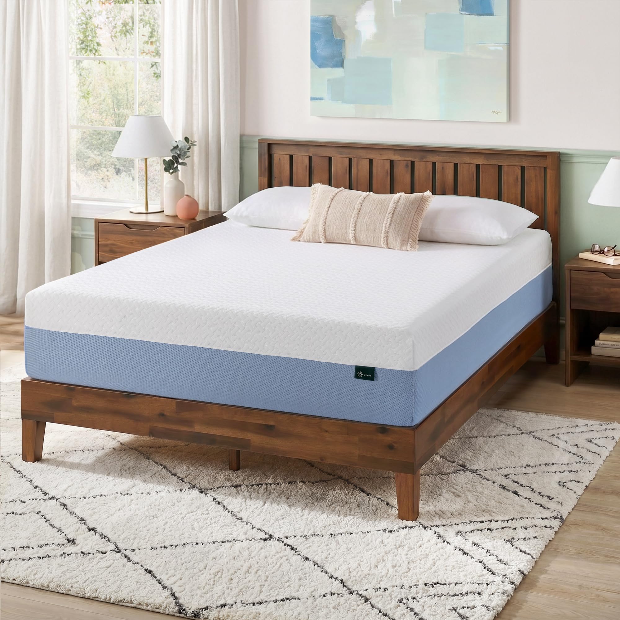 Photo 1 of Zinus 12 Inch Cooling Memory Foam Mattress, Full, White