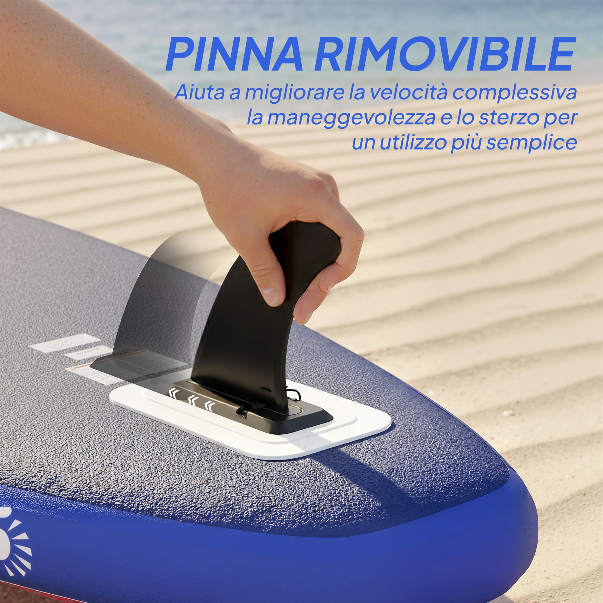 Outsunny Tavola Sup Gonfiabile Adulti, Stand Up Paddle Board con Ponte Antiscivolo in EVA, Pagaia in Alluminio Regolabile, Zaino, Pompa, Pinna Rimovibile, Carico 160 kg, 305x89x15cm, Tutti i Livelli