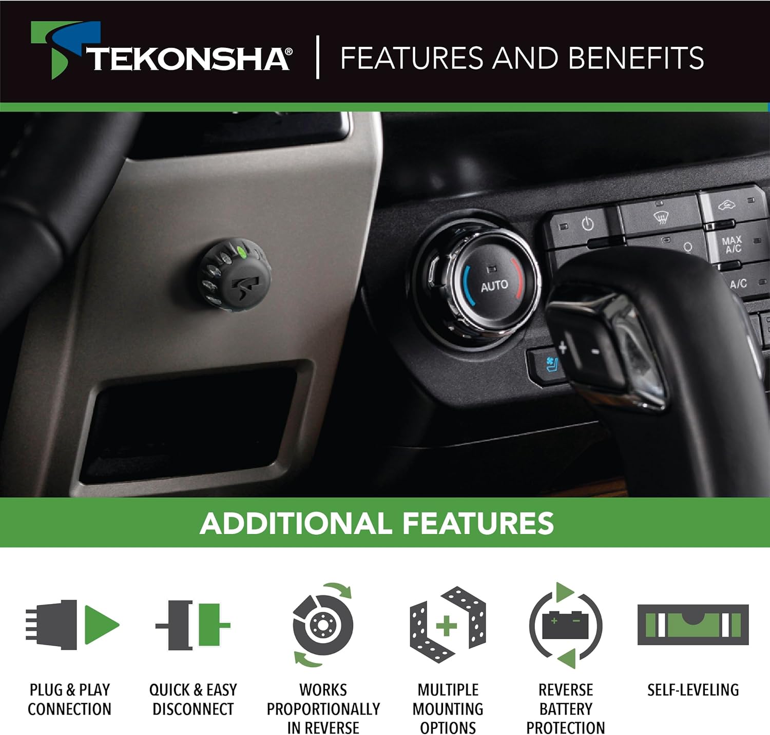 Tekonsha 90930 Voyager iD Trailer Brake Controller, Proportional, 1 to 3 Axles