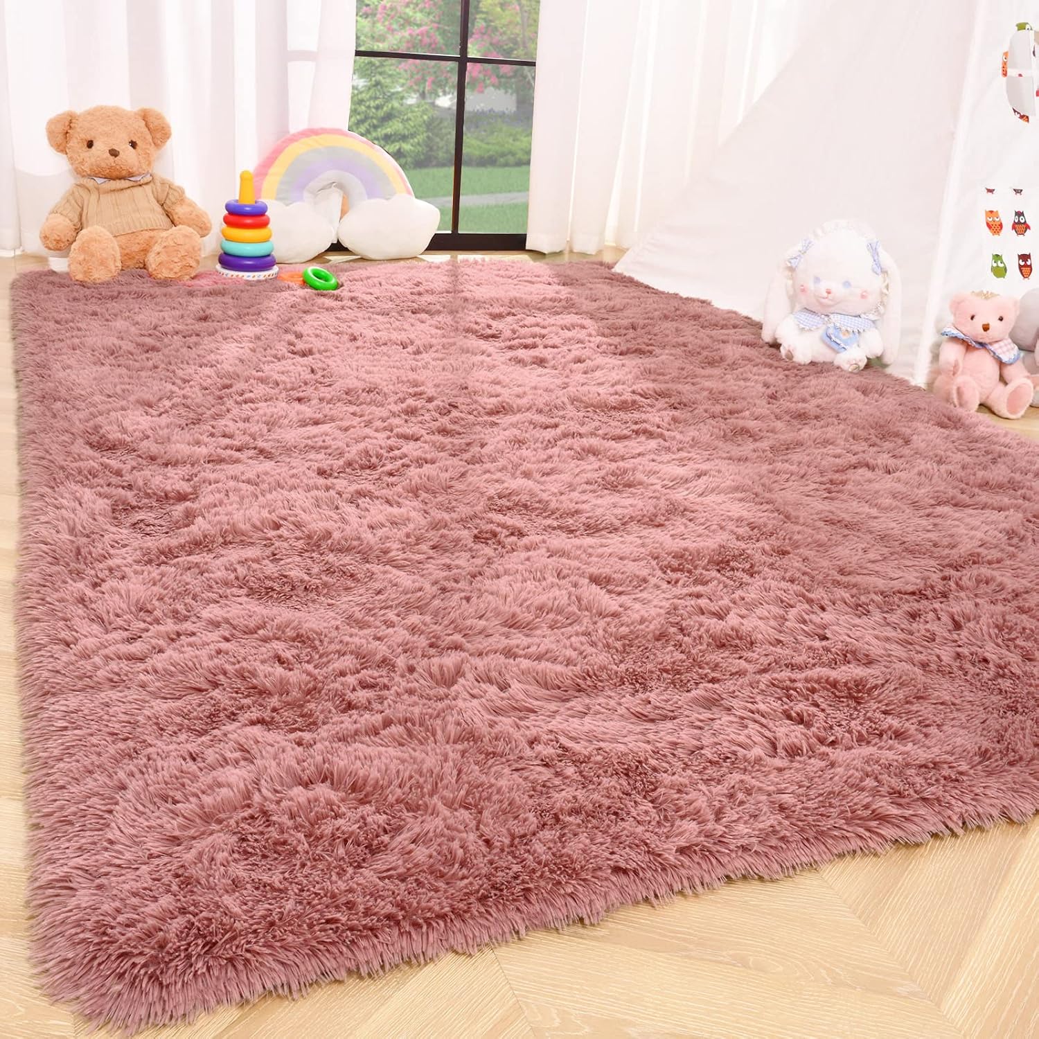 ISEAU Fluffy Rug Carpets Soft Shaggy Area Rug Indoor Floor