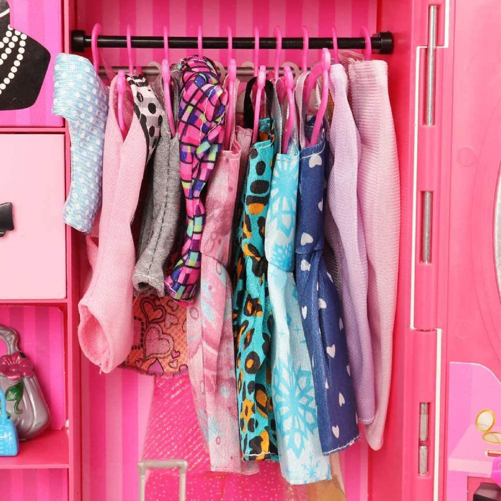 Cuna Armario Muñecas Perchero De Ropa En Miniatura Para Casa De