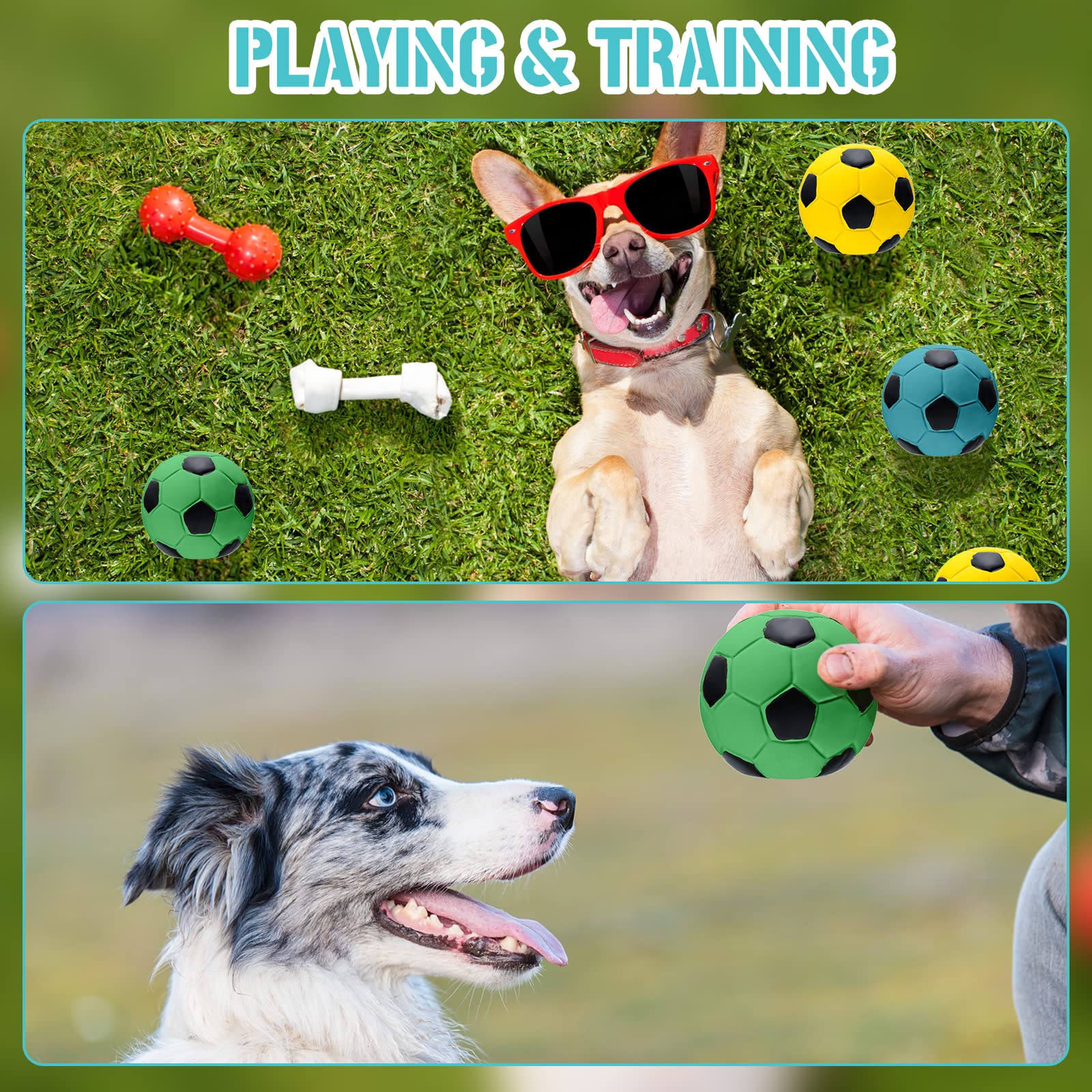 Lot de 9 balles couinantes en latex pour chien de taille moyenne et petite taille