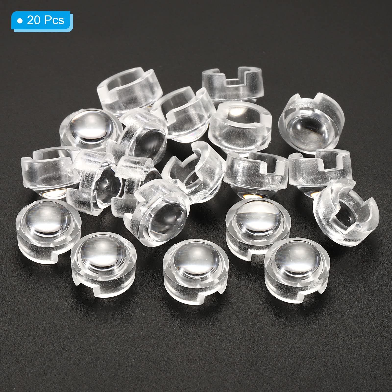 PATIKIL 13mm LED Convesso Lente, 20pz 45 Gradi Fascio Angolo Acrilico LED Ottico Convesso Condensatore Obiettivo per 1W 3W LED Lampada Perline Infrarossi Fotocamere, Trasparenti