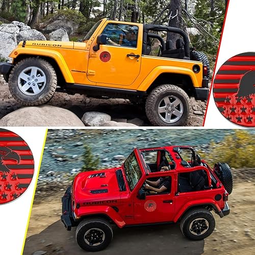 Miniatura 6 de Emblema de letras 4 x 4, insignia 3D de metal con diseño de águila compatible con Jeep Wrangler Cherokee y varios autos (rojo águila)
