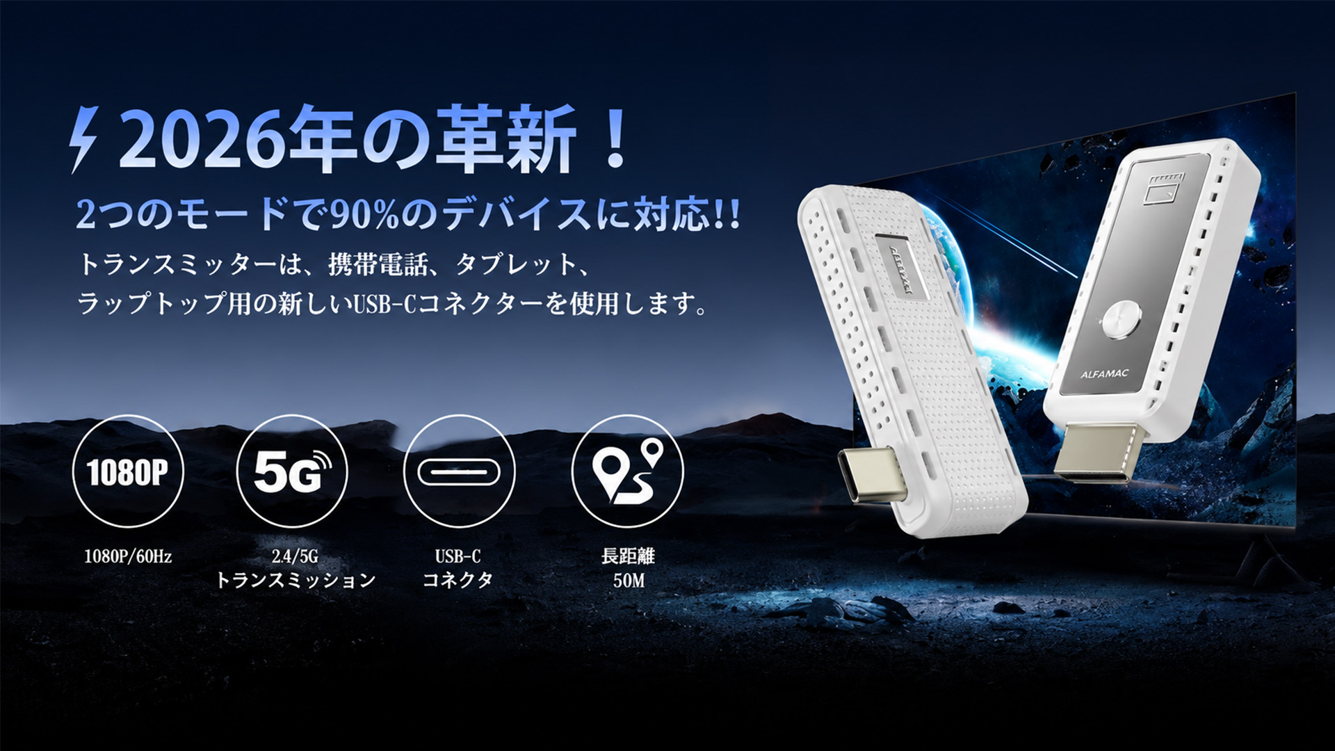 Amazon | 「2026年革新的なワイヤレスHDMI 世界初の新機種 2通りの