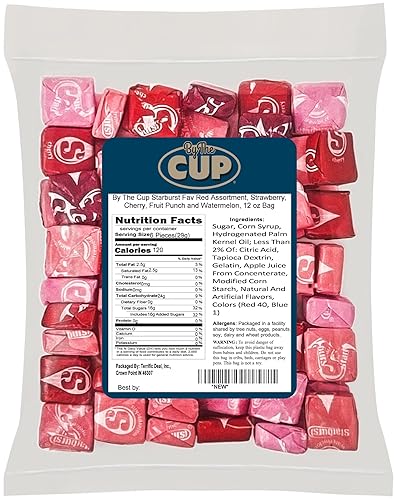 By The Cup Starburst FaveReds Surtido fresa cereza ponche de frutas y sandía bolsa de 24 onzas