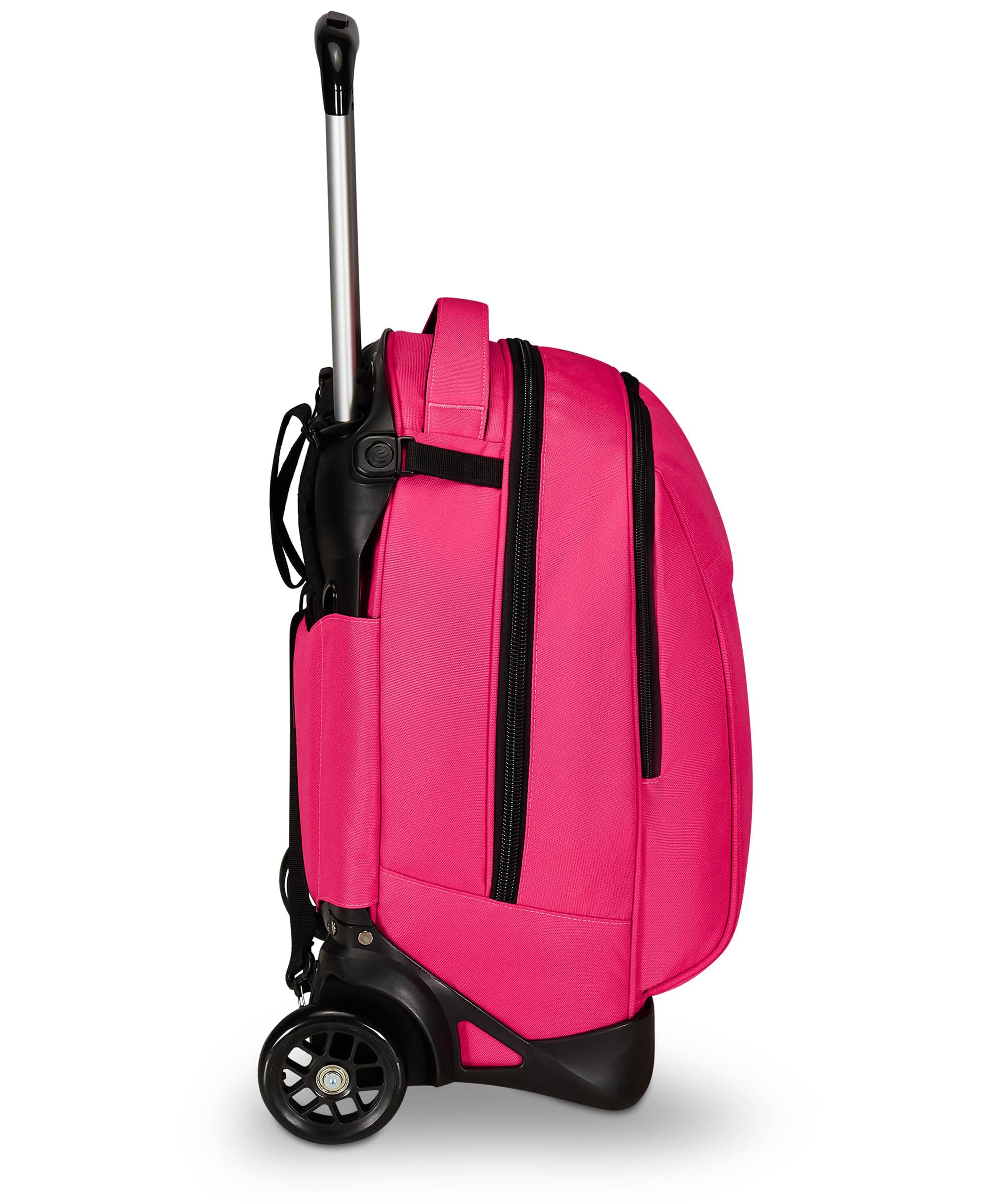 Invicta Trolley Scuola New Tech Solid Rosa, 3 in 1, Zaino con Carrello Sganciabile, Multi Tasche, Maxi Capacità, Ragazzi