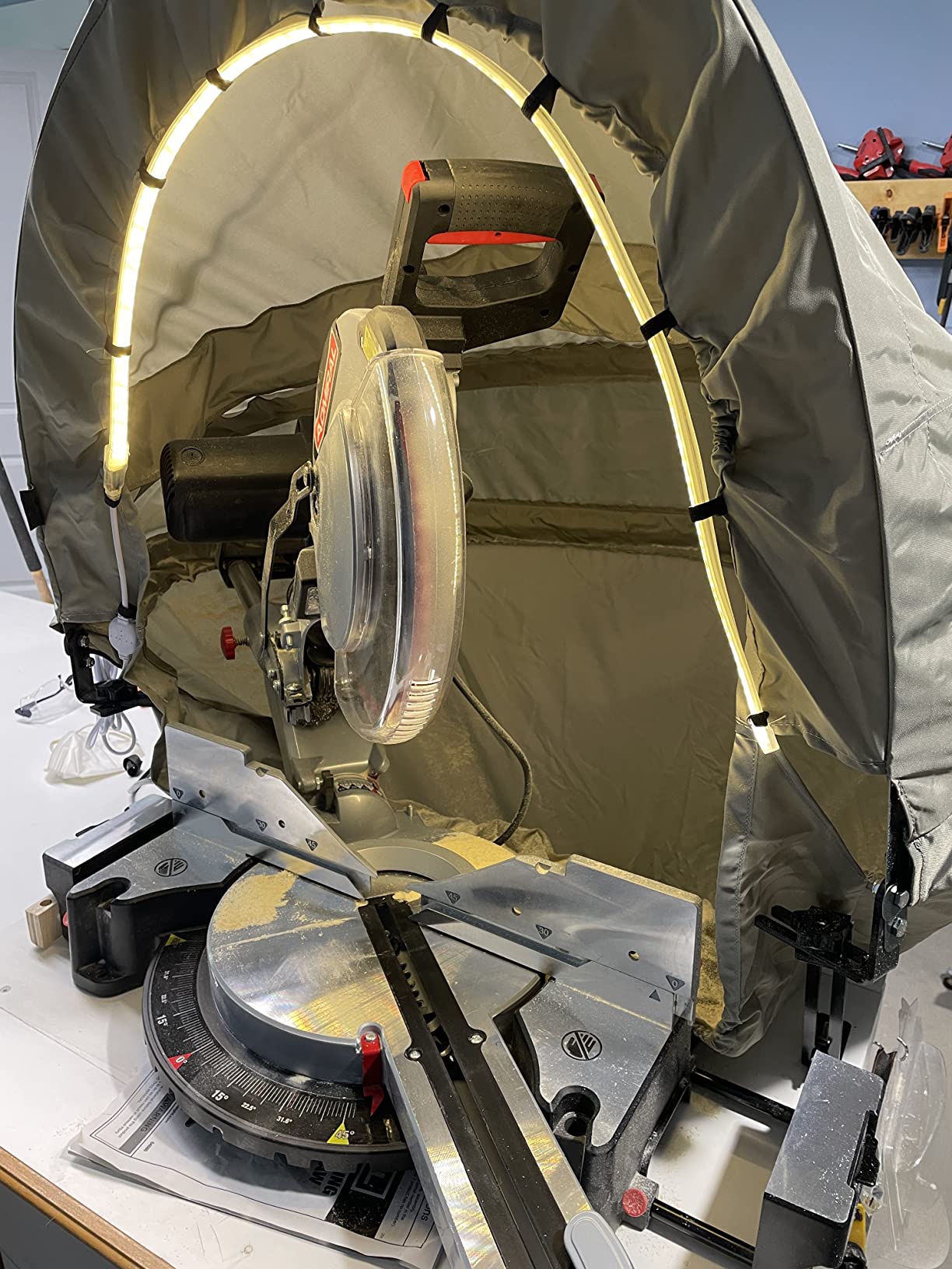 15/mo Finance VEVOR Miter Saw Hood, 5000L Lighted Dust Solution For