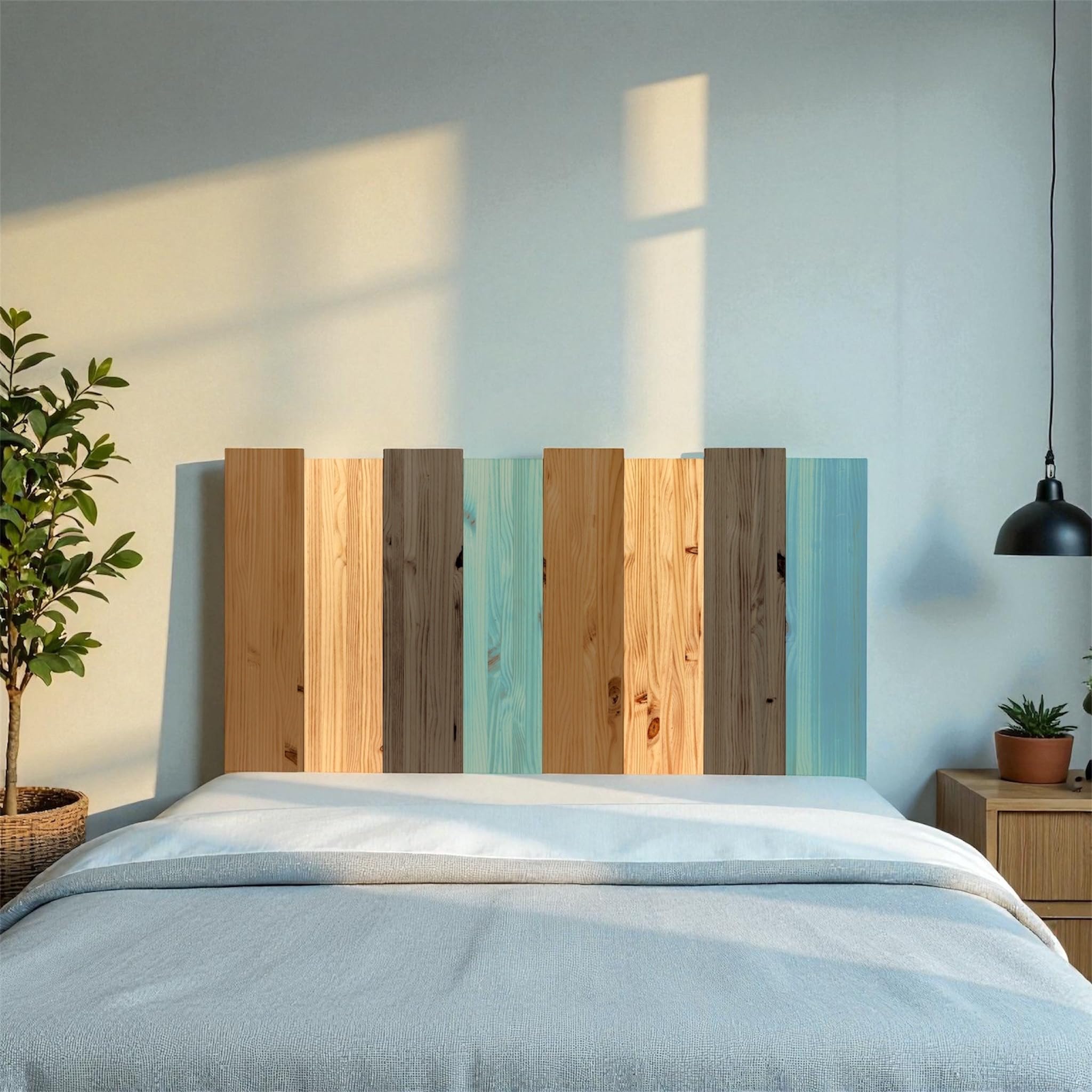 Testiera letto King Size in legno massello 180x80 cm Stile Nordico Fatto a mano in Spagna - Haku Colors