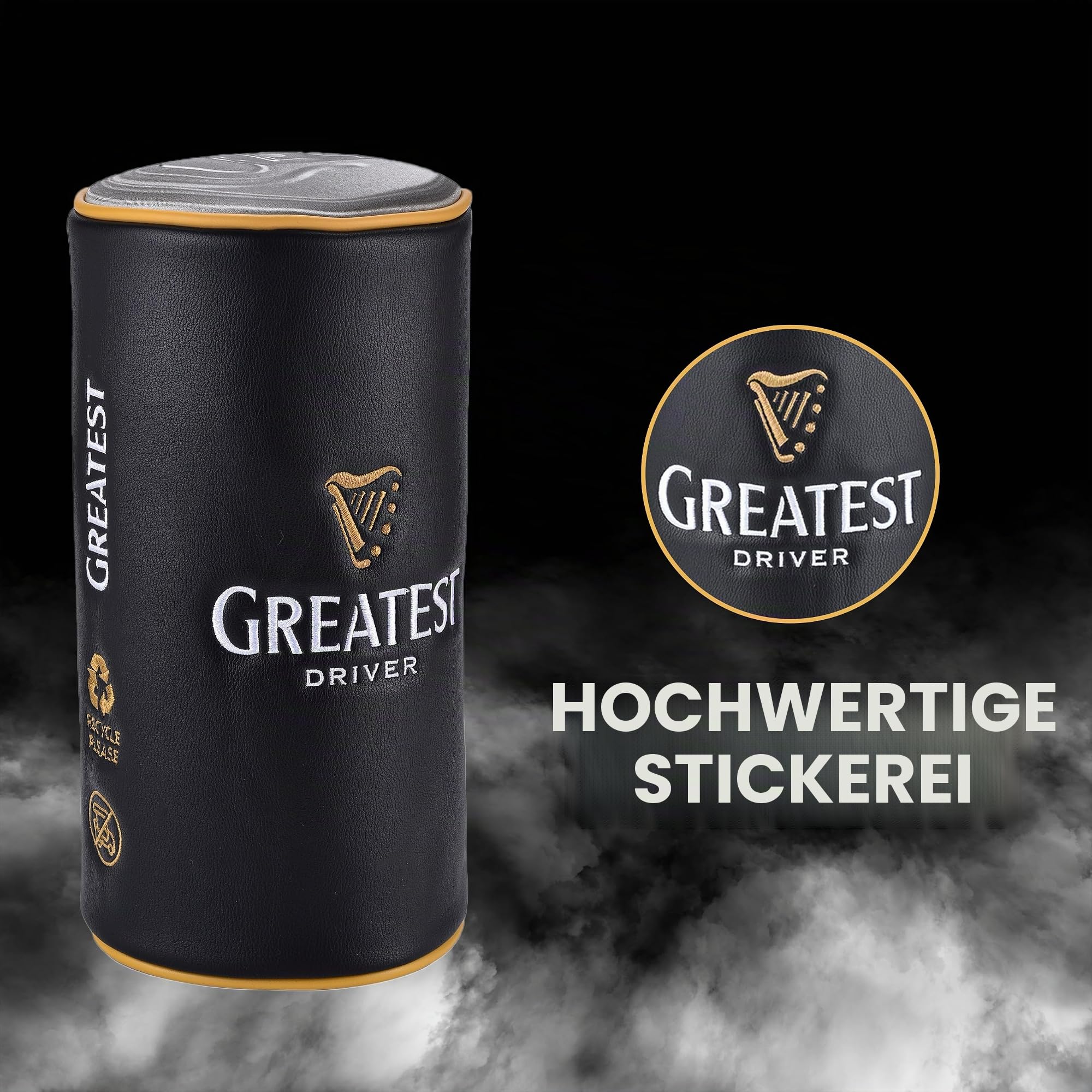 Shanker Golf Driver Schlägerhaube – Bierdosenform, lustige Schlägerhaube – Tour-Grade PU-Leder Golfschlägerhülle mit gestickter Oberfläche
