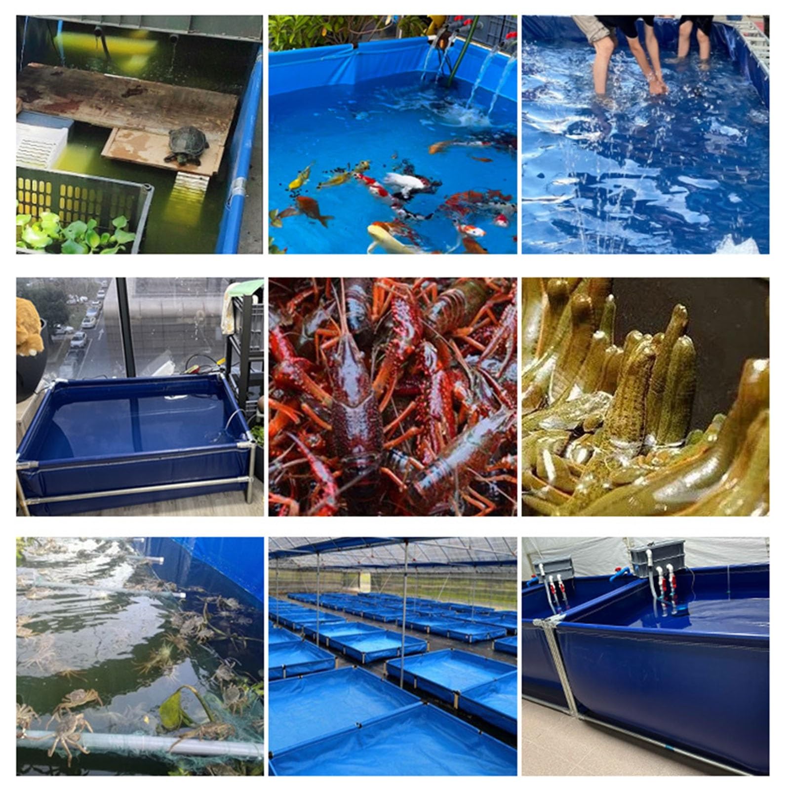 95 n Laghetto per Carpe Koi in PVC - Laghetto di Allevamento in plastica, Vasca da Bagno Pieghevole zincata per Adulti, Perfetto per Il Relax in Giardino, Piscine e bagni.