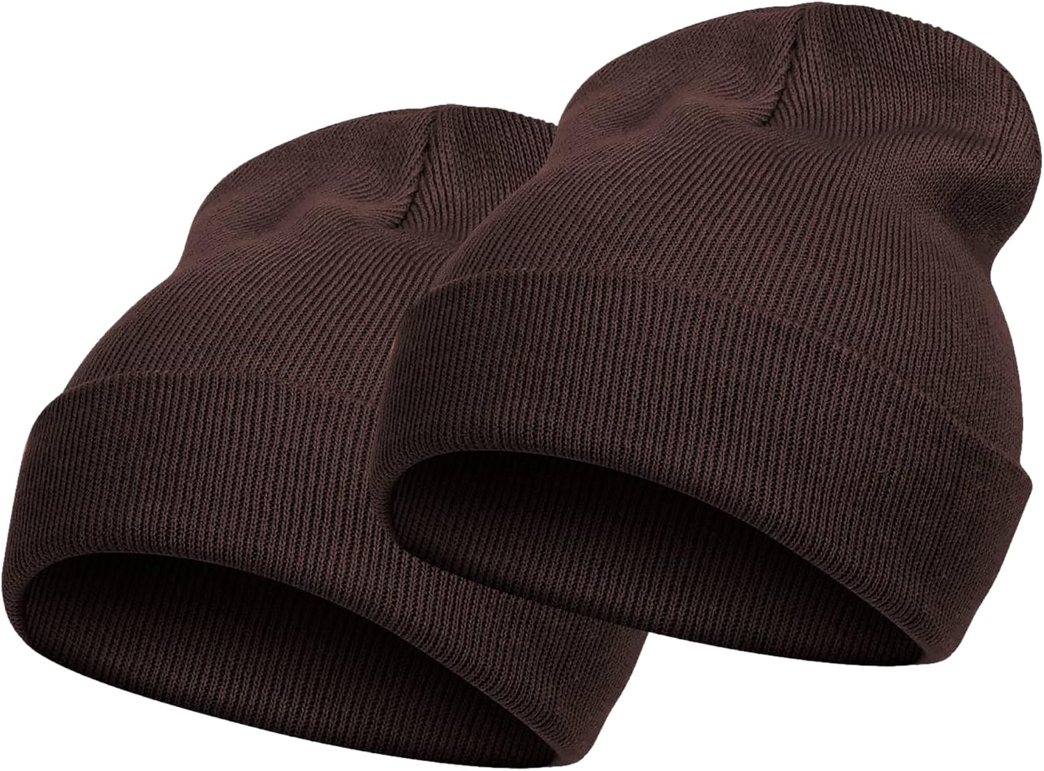 TOP HEADWEAR Men's Women's Solid Beanies - 2 Pack Winter Cap Knit Beanie