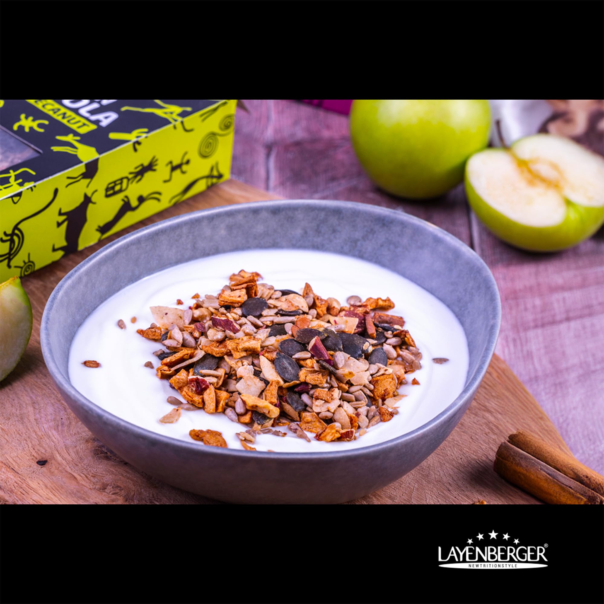 Layenberger Protein Paleo Granola Apfel Pekannuss (6x350 g) | 21 % Eiweiß, 10 % Ballaststoffe, laktosefrei, insgesamt 2100 g