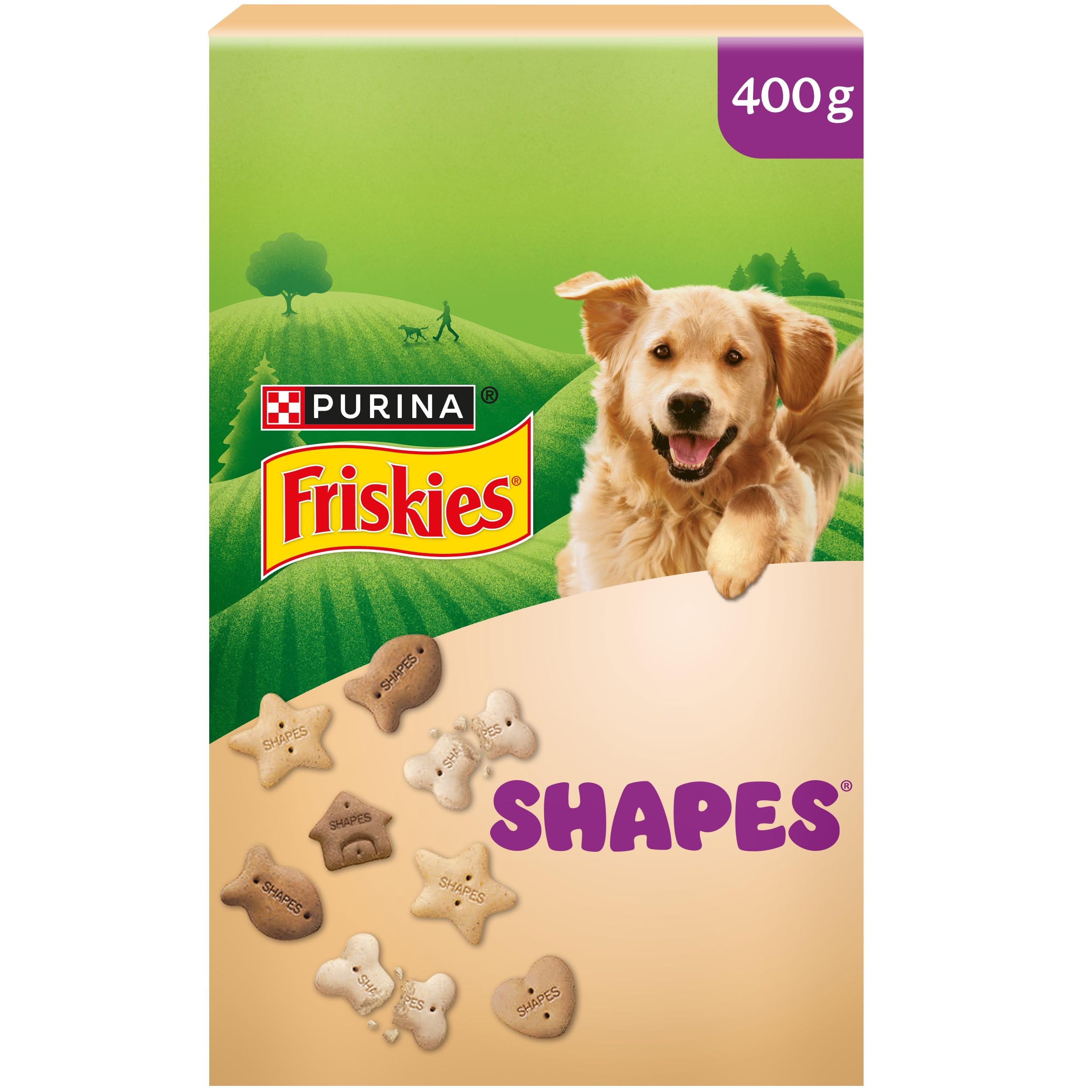 Purina Friskies Shapes - Galletas para Perro con vitaminas añadidas, 8 Paquetes de 400 g
