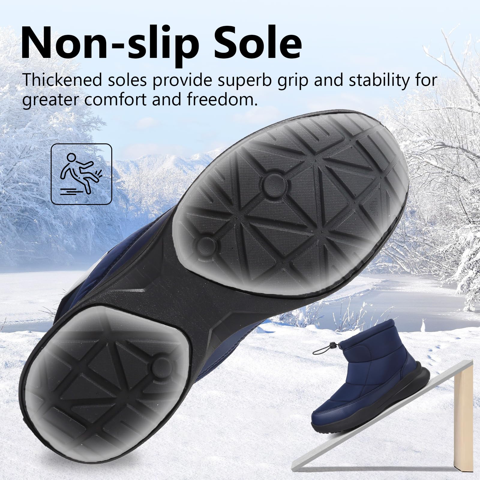 Hanani Stivali da Neve Uomo Invernali Stivaletti Foderato in Pelliccia Scarpe Comodo antiscivolo Caviglia Boots