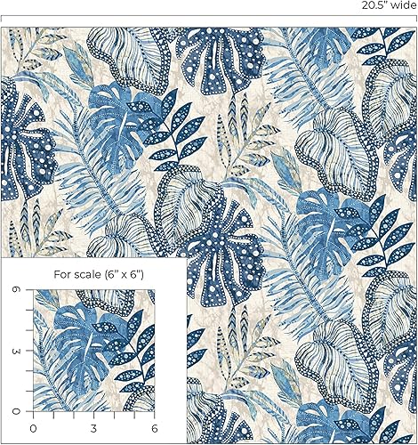 Miniatura 6 de Tommy Bahama Surface Style - Papel tapiz para despegar y pegar, papel tapiz botánico para dormitorio, tocador, cocina, vinilo, cobertura de 30.75