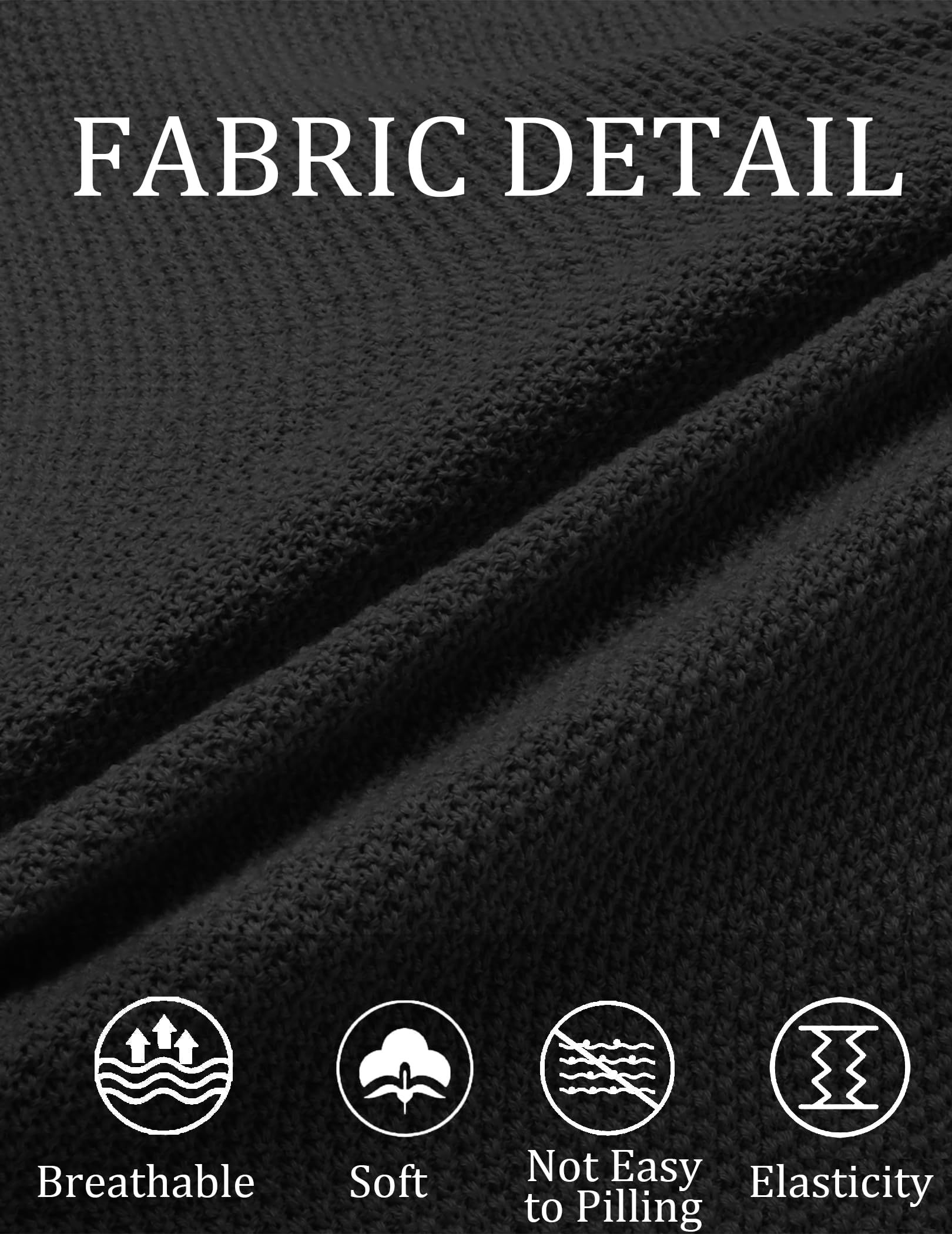 COOFANDY SuéTer Tipo Polo para Hombre De Manga Larga Punto Fino Sudadera