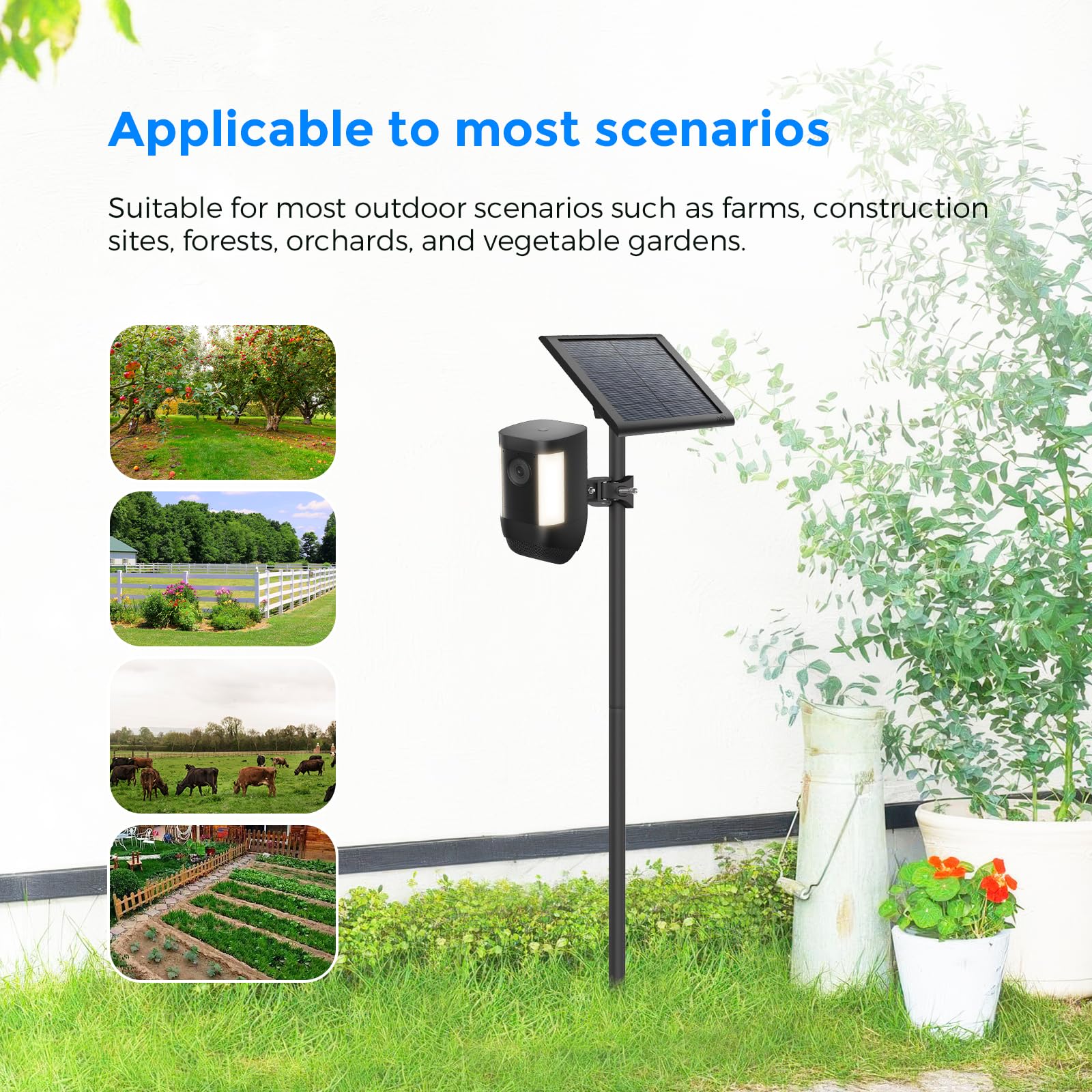 TIUIHU Spike Pole Mount Ground Stake con custodia protettiva per eufyCam 3C, ada