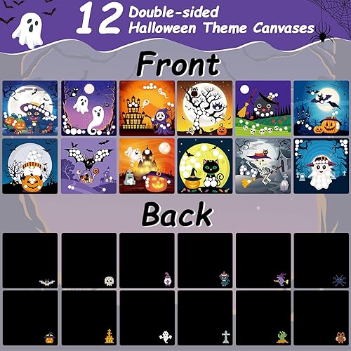 Miniatura 3 de Calcomanía de punto de Navidad para niños, 12 imágenes temáticas de Navidad, calcomanías fáciles de poner, regalos de calcetines, kits de