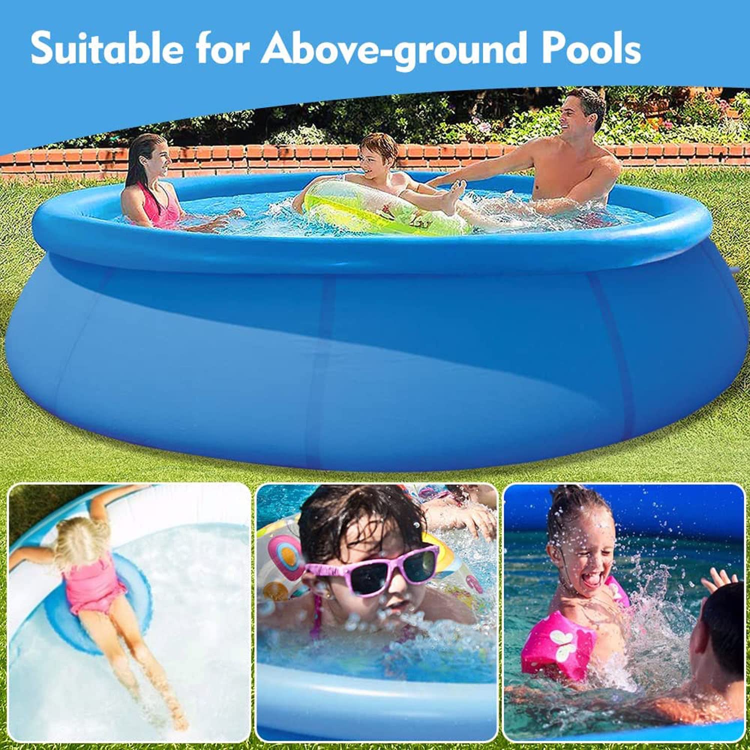 Pool Covers, Round Swimming Pool Covers For Aboves Ground Pools, 6 Ft Pool Covers Waterproof Dustproof Protector For Round Inflatable Family Pool