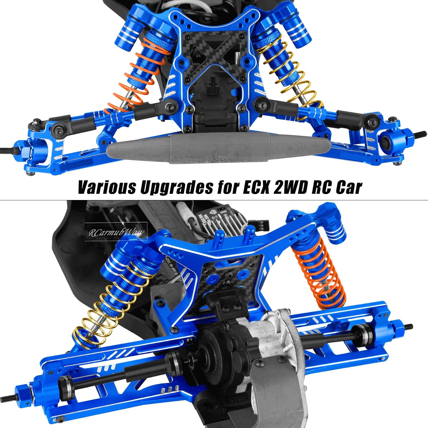 RC Turnbuckles Camber Links Upgrades Part for 1/10 ECX 2WD Series RC Car,Alloy Adjustable Turnbuckle for Ruckus/Axe/Brutus/Circuit/AMP MT/AMP DB/AMP Crush/Torment,Navy Blue