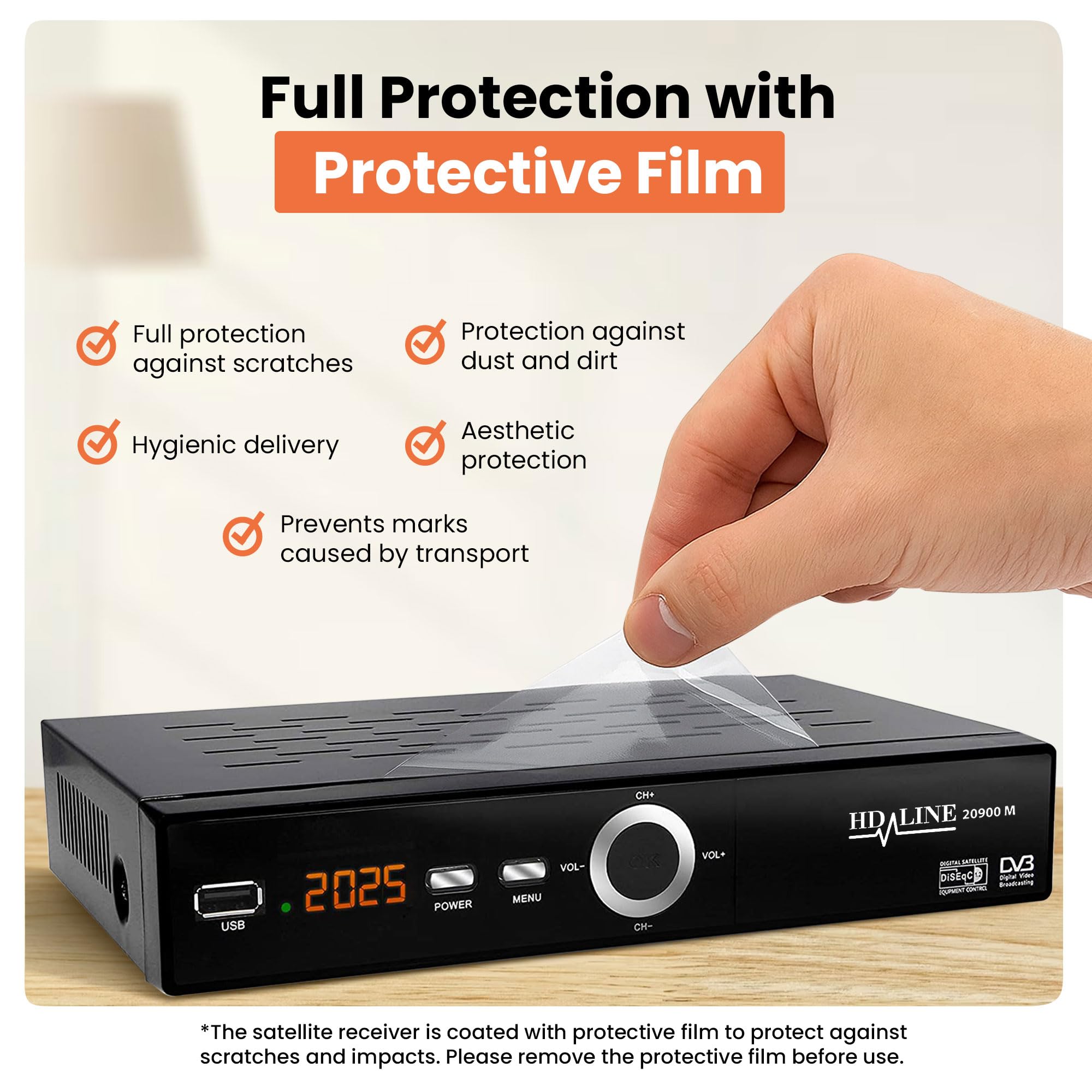 Hd-line 20900 Récepteur Satellite DVB-S2 Full HD 1080p HDMI SCART USB 2.0
