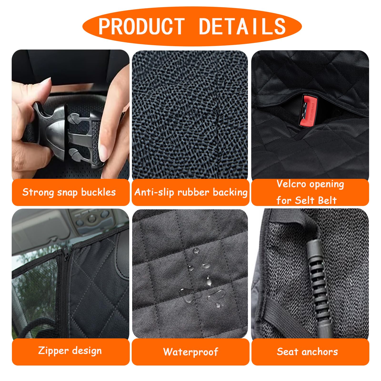 4-in-1 Coprisedile Auto per Cani, Coprisedile Auto per Cani, Telo Auto per Cani Telo Macchina per Cani Telo Cane Auto Sedili Posteriori, Telo Auto per Cani di Amaca, SUV, Tronco