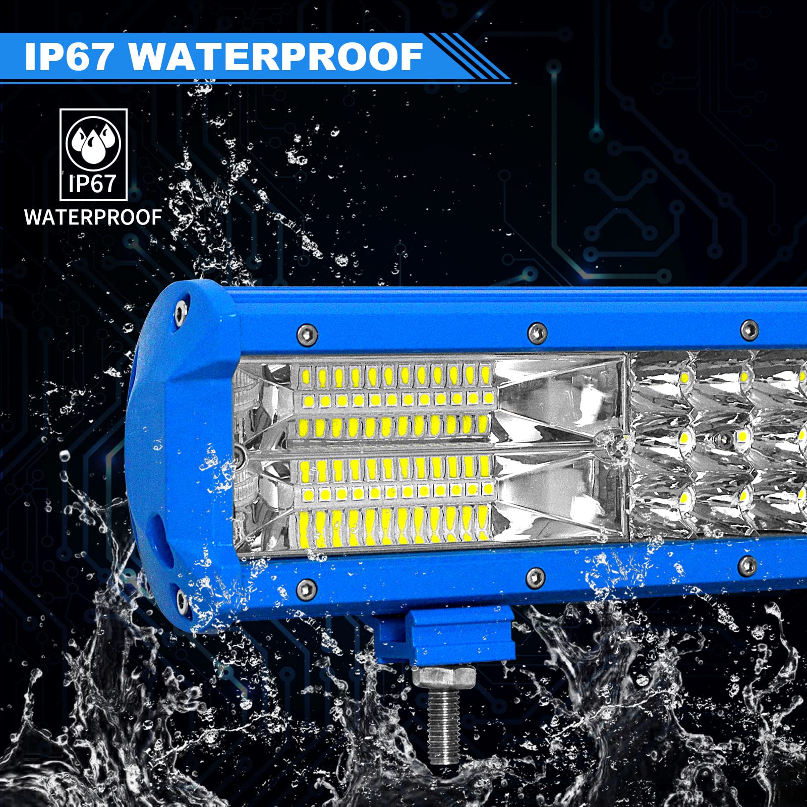 SKYWORLD 38cm 216W Barre Lumineuse LED De Travail 3 Rangée