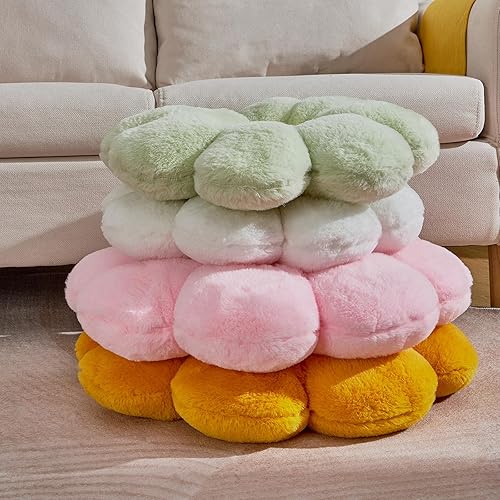 Miniatura 6 de Ailive Almohada de 17.7 pulgadas con forma de margarita blanca para niños, almohada de suelo, almohada decorativa de girasol para niños,