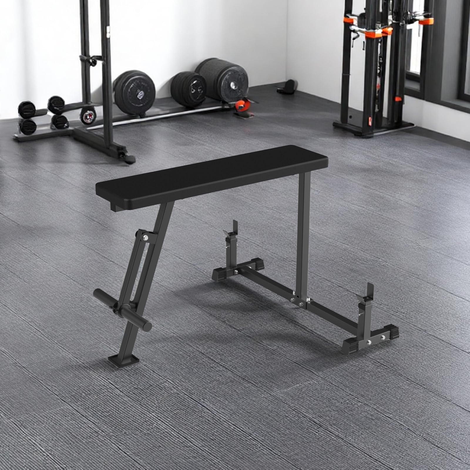 Seal Ruderbank für Rücken-Workout, robuste Stahl-Ruderbank mit Langhantelhaltern, Schräg-Bruststützbank für Zuhause, Fitnessstudio, Krafttraining