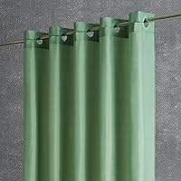 Vista 16 de Furlinic - Cortina de ducha beige sin ganchos, cortinas de baño de poliéster con 10 ojales divididos, impermeables y lavables a máquina