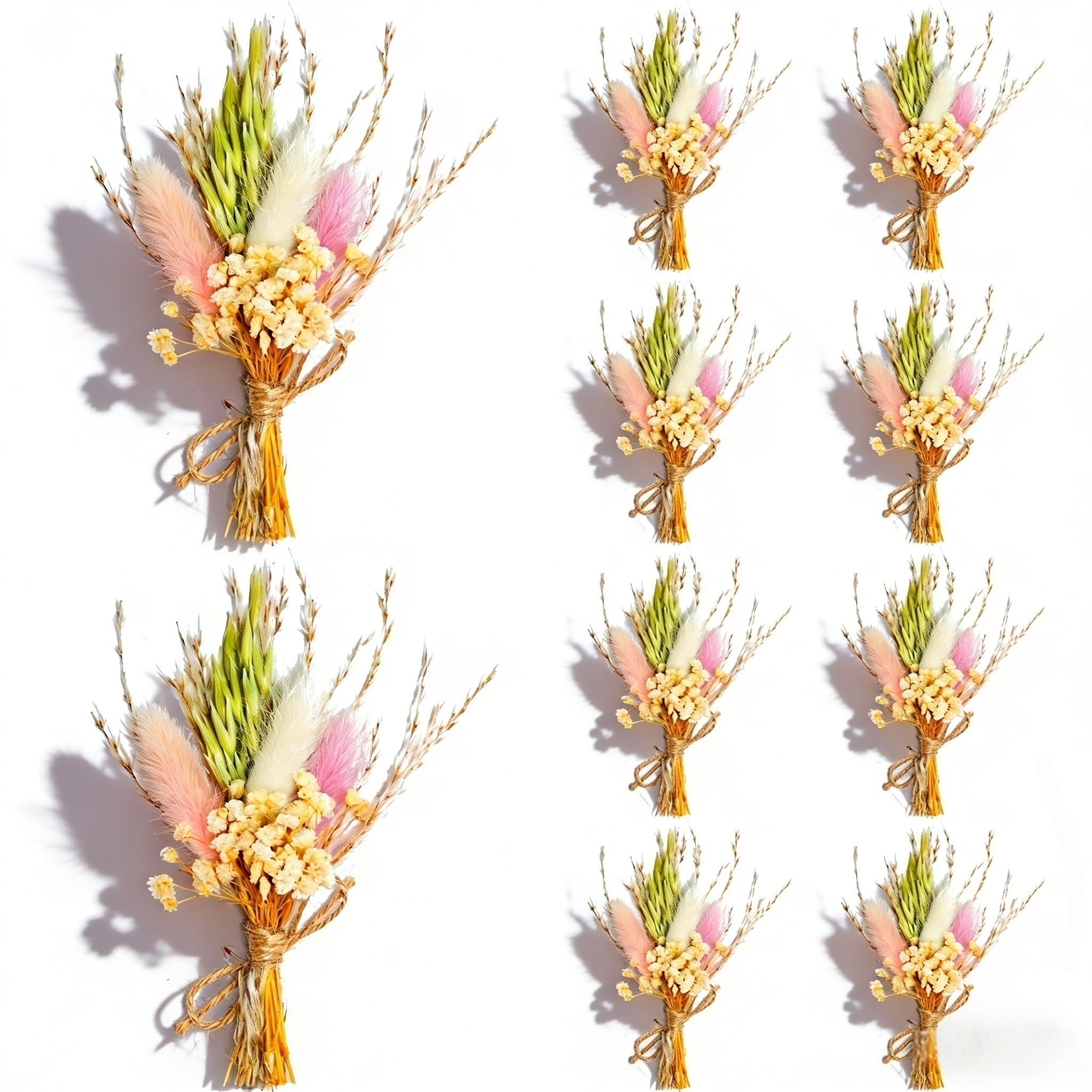 10 Pack Dried Flower Bouquets Mini Dried Flower with Stem Natural Flower Bundles Artificial Flower Dried Floral Arrangement for Vase DIY Wedding Decor(Multicolor1)
