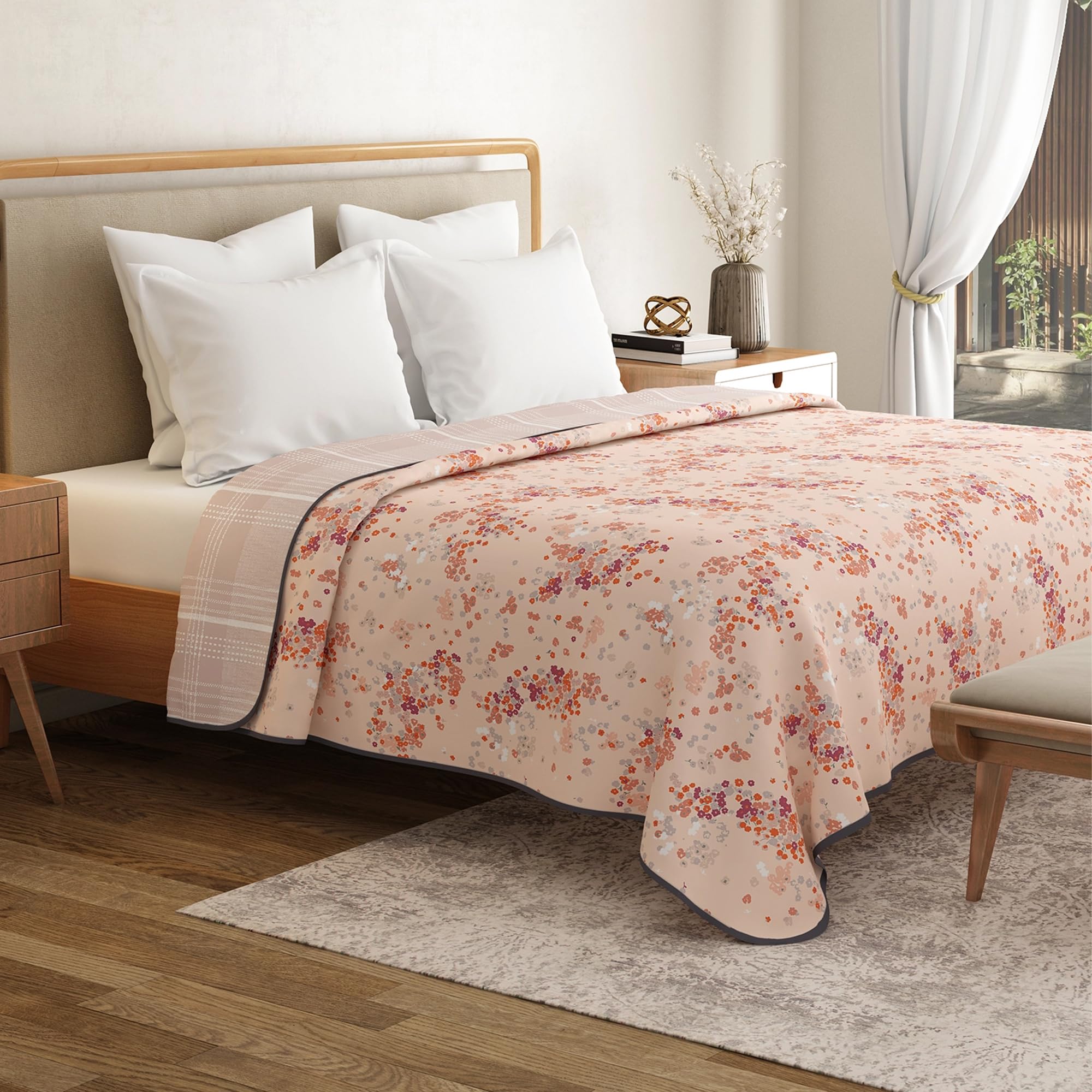 MYTRIDENT Reversible Double Dohar, 95 GSM, 100% Micro Polyester, Double Bed Dohar, 220 cm x 240 cm, Super Soft Quilt, Everyday Dohar Collection - Blossom Field-picture-21
