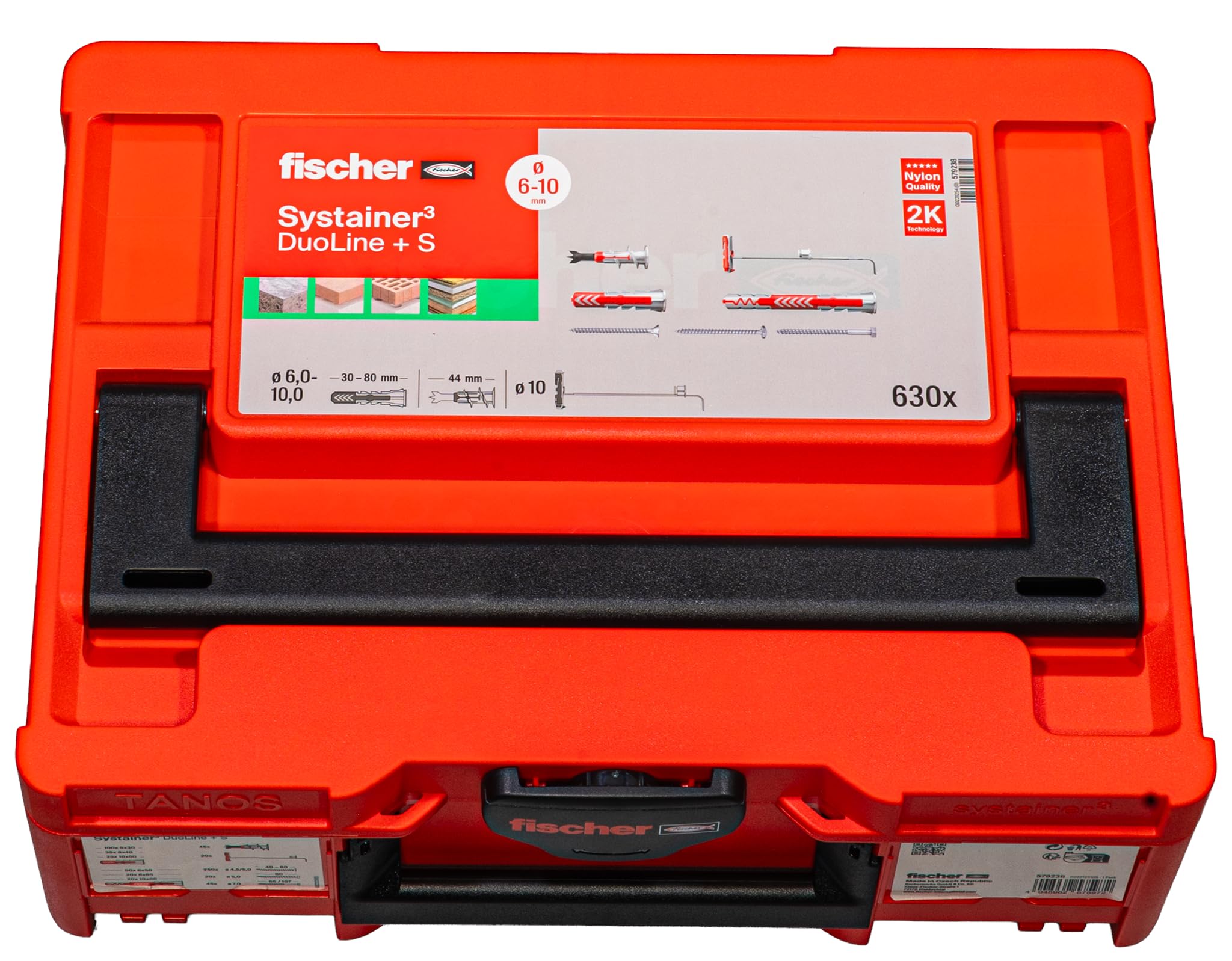 fischer DuoLine + Schraube Systainer M137, 630-teiliges Befestigungsset, DuoPower, DuoTec, DuoBlade, Dübel- und Schraubenset für Voll-, Loch- und Plattenbaustoffe, All-in-One Set für jede Befestigung
