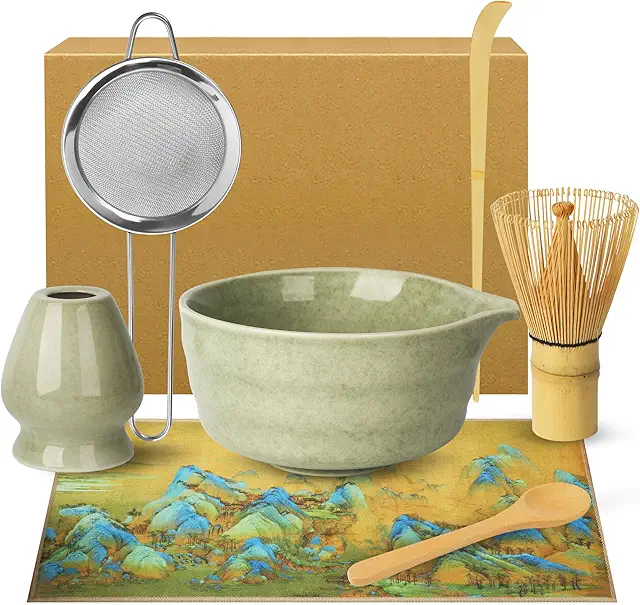 Matcha Set - 7-Piece Beginner's Tea Kit with Whisk, Bowl & Accessories