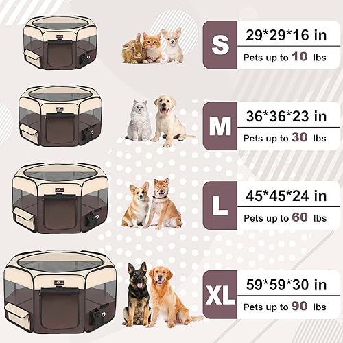 Miniatura 6 de Aivituvin Corralito para Perros, Parques de Juego Plegables para Mascotas con Bolsa de Transporte para Gatos, Cachorros, Conejos, Jaulas Portátiles