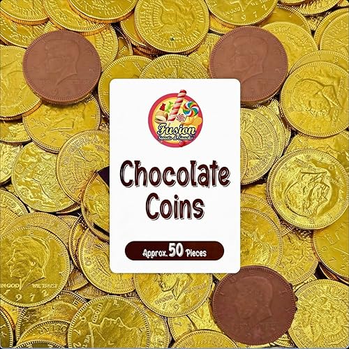 Gold Candy Coins, 50 Count | Gourmet Milk Chocolate Coins for Holidays, Parties, Birthdays & Celebrations | Crafted from Premium Ingredients, Kosher, Non-GMO Certified