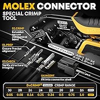 Vista 2 de Kit de herramienta de crimpado DxCRIMP Micro-Fit 3.0, 22 tipos de conectores de 2–20 pines con distancia entre ejes de 3.0mm, crimpador